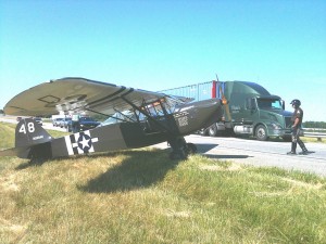 Plane makes emergency landing on Ind. 49