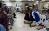 Rusty and Max visit with patients