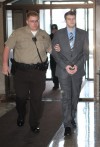 Dustin McCowan arrives at the Porter County Courthouse