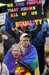 Hundreds protest proposed constitutional ban on gay marriage