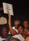 Supporters rally for former D.205 principals