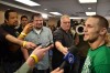 Eddie Wineland, of Westville, talks Thursday to members of the media after finishing a workout in Newark, N.J.
