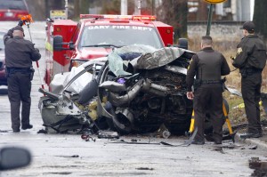 Two men dead after their car hits two trees during police pursuit in Gary
