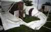 Winds whip trees as brief storm batters region