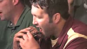 VIDEO: Coaches tackle Kelsey's steak challenge