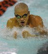 Merrillville's Jacob Caddick swims the 100 breaststroke
