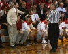 Andrean coach Carson Cunningham has words with referee Tom May
