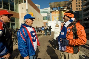 The scene from Indy on Super Bowl Sunday