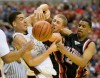 Bowman Academy's Stephan Hawkins battling for a rebound