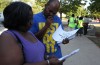 Supporters rally for former D.205 principals