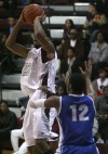 Bowman's Justin King shoots over Hamilton Southeastern's Zak Irvin