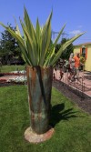 False Agave Incorporated into Metal Garden Modern Sculpture