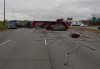 Semi hauling scaffolding rolls over on I-80/94 near Ripley, snarls traffic