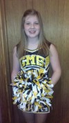 Griffith's Becca Carpenter, 13, is cheering on her teams