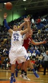 Lake Central's Mike Miklusak, Taylor Lehnert; Munster's Nate Bubash