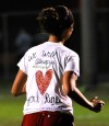 The players wore different signs of respect for Renee Ohrn Thursday evening during the sectional game at Wheeler High School.