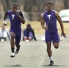 Thornton's Jauan Wesley,left, and teammate Jalen Banks  are side-by-side in the 100-meter finals