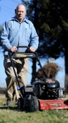 Jim Flancher takes full advantage of the weather and cut his grass in January.
