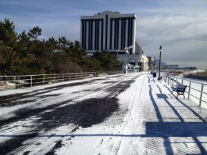 Snow on the Atlantic City Boardwalk