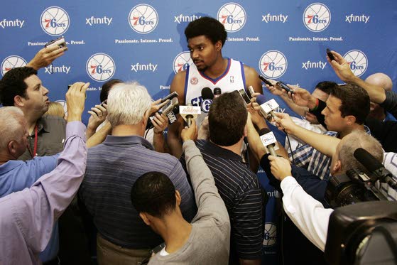76ers' Bynum won't play in A.C. game