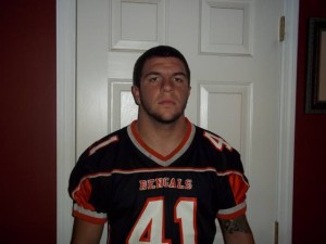In the huddle with Barnegat linebacker Matt Schofield