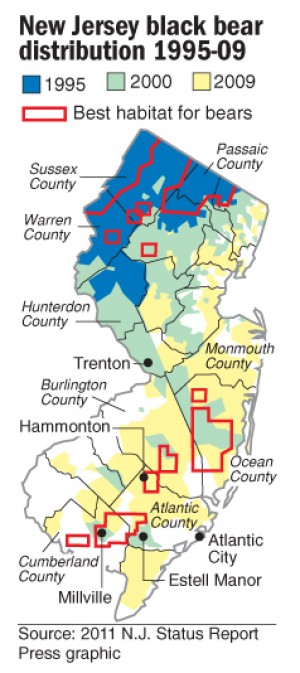 NJ black bear map