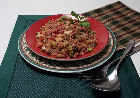 A pretty, healthy quinoa salad  to lighten your holiday table