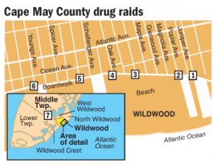 Cape May County synthetic drug arrest locations