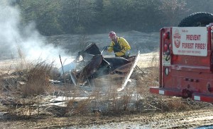 fire smoldering