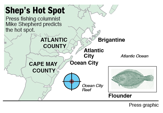 Hot Spot flounder on Ocean City Reef
