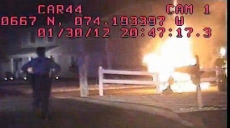 barnegat police pull man from burning car