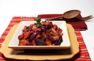 Taste the colors of this warm root veggie salad