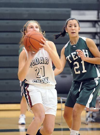 Cedar Creek girls basketball team wins first varsity game in school history