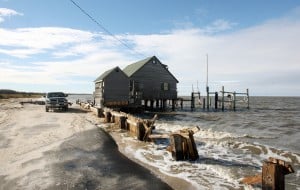  : Damaged homes on South Beach Ave on the Delaware Bay in Reeds Beach, Middle Township. Residents of Cape May County deal with the clean-up in the wake of Hurricane Sandy. Wednesday Oct. 31, 2012. (Dale Gerhard/Press of Atlantic City)
 - Photo by Dale Gerhard
