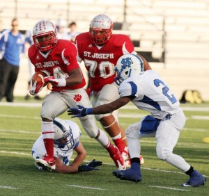 St. Joseph football routs St. Mary for third straight state title