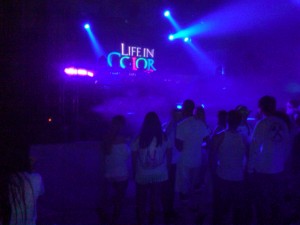 Inside tent