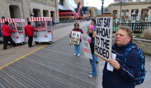 Rodeo brings fans, cowboys, protesters to A.C.
