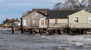  : Damaged homes on North Beach Ave on the Delaware Bay in Reeds Beach, Middle Township. Residents of Cape May County deal with the clean-up in the wake of Hurricane Sandy. Wednesday Oct. 31, 2012. (Dale Gerhard/Press of Atlantic City)
 - Photo by Dale Gerhard