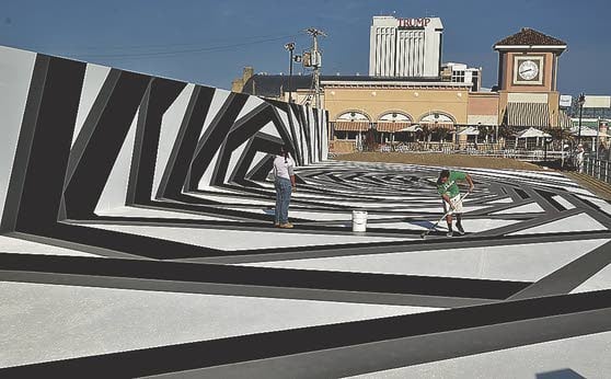 John Roloff’s walkable mural is also a stage