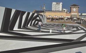 John Roloff’s walkable mural is also a stage
