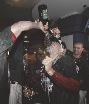 Phils go 5-for-5Clinch fifth straight NL East title