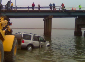 SUV into Corson's Inlet