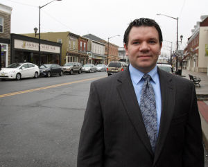  : Ben Ott is the president of Hammonton Mainstreet. Downtown Hammonton is being recognized as a semi-finalist in a national Great American Main Street Award. They are one of eight in the nation. Monday Feb 11, 2013. (Dale Gerhard/The Press of Atlantic City)
 - Photo by Dale Gerhard