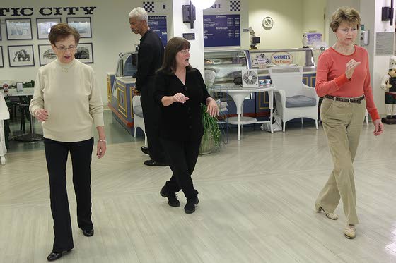 Ballroom dance class meets twice each week at Seashore Gardens