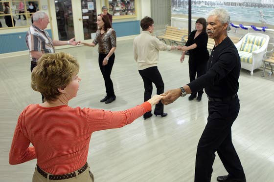 Ballroom dance class meets twice each week at Seashore Gardens