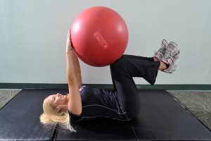 Stability ball dead bug
