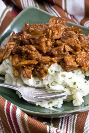 Pulled pork cooked on top of stove perfect for cold weeknight