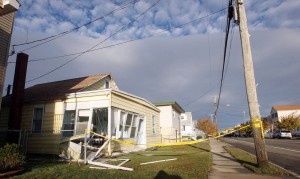  : A home on Glenwood Ave in West Widwood, suffered moderate flood damage. Residents of Cape May County deal with the clean-up in the wake of Hurricane Sandy. Wednesday Oct. 31, 2012. (Dale Gerhard/Press of Atlantic City)
 - Photo by Dale Gerhard