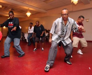 Lining up to dance