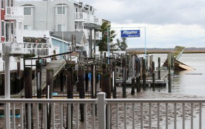  : Damaged docks at 83rd Street in Stone Harbor. Residents of Cape May County deal with the clean-up in the wake of Hurricane Sandy. Wednesday Oct. 31, 2012. (Dale Gerhard/Press of Atlantic City)
 - Photo by Dale Gerhard